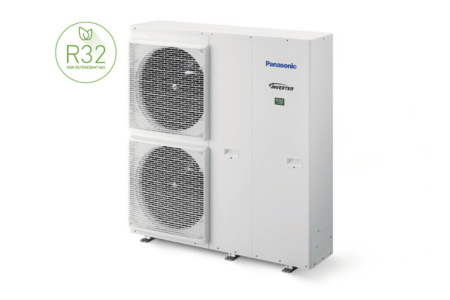 vue de face pompe à chaleur air eau Panasonic Aquarea Monobloc
