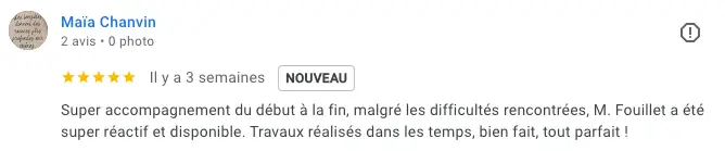avis client satisfaite de la pose de sa pompe à chaleur air eau en remplacement d'une chaudiére gaz et de sa demande de subvention MaPrimeRénov' et CEE à Carbonne (31)