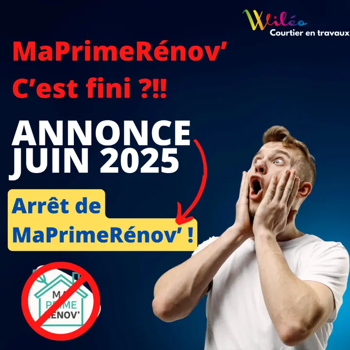Image symbolisant le Fin de MaPrimeRénov en juillet 2025